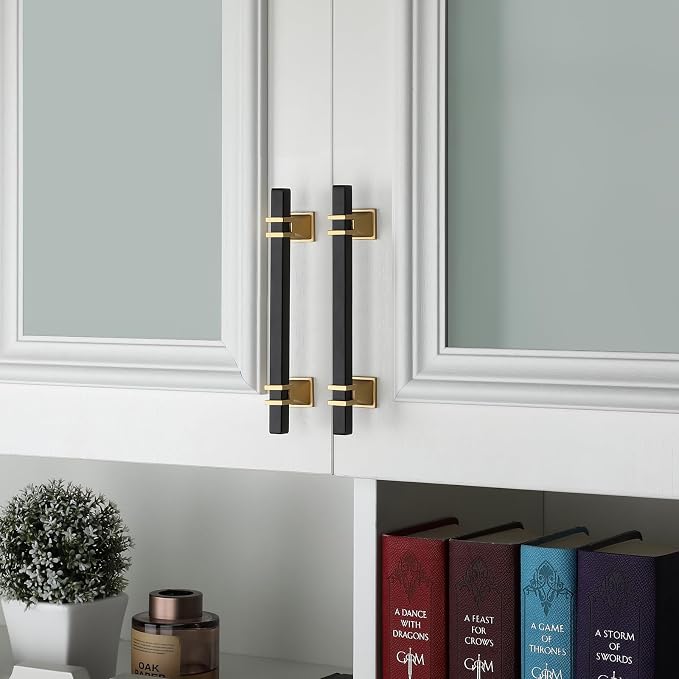 15 Pack 4 Inch Black and Gold Cabinet Pulls Black and Gold Cabinet Handles Kitchen Cabinet Pulls Dresser Drawer Pulls Kitchen Cabinet Hardware