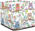 TropicalLife Floral Owl Storage Cube, 13 Inch Fabric Cube Storage Organizer Bin for Shelves Clothes, Decorative Foldable Storage Boxes