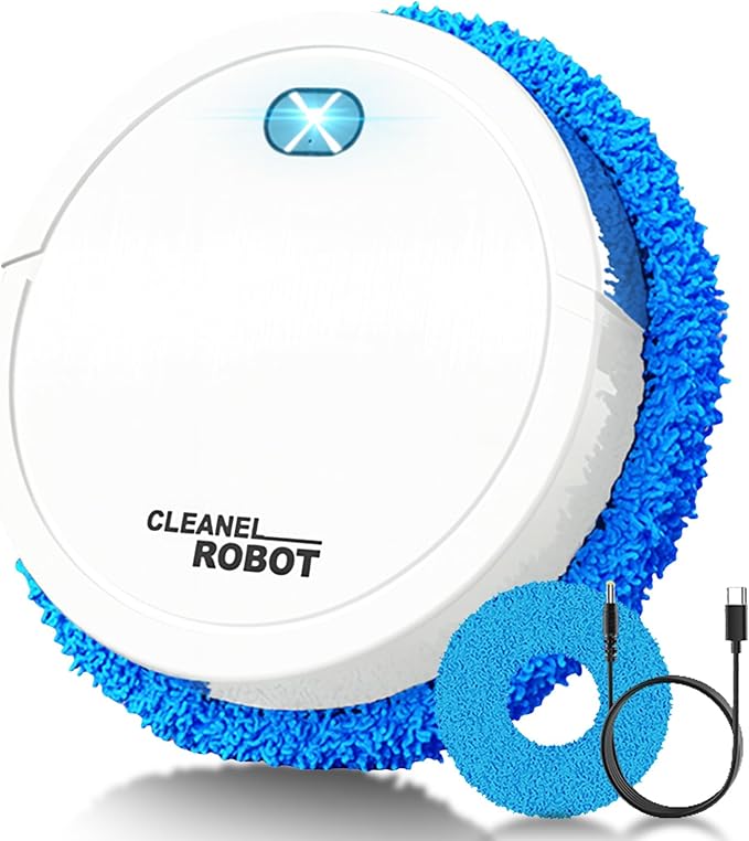 Robot Vacuum and Mop, 3-in-1 Sweeping Vacuuming & Mopping, 3000Pa Suction, Ultra-Thin Quiet, Ideal for Pet Hair and Hard Floors with Smart Navigation-tdj