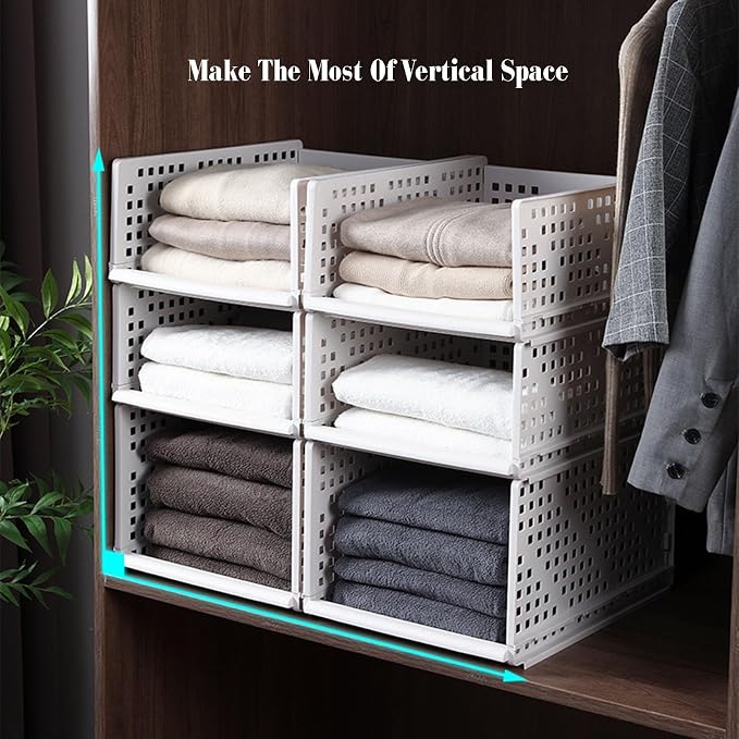 Closet Pull-Out Basket,Pull Out Drawer Organizer Containers Storage Bin,Stackable Shelf Baskets Organizer,for Bedroom Office Bathroom(13.38 x 17.71 x 10.23in)