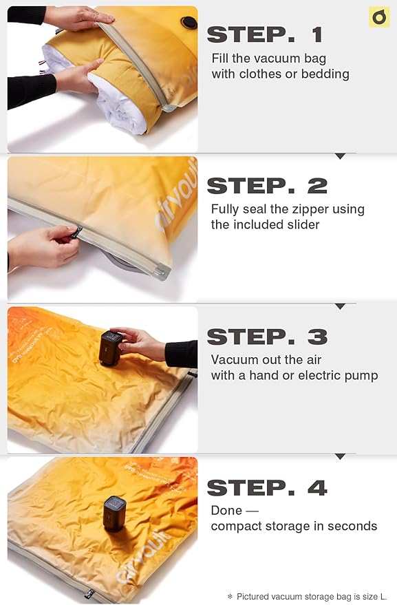 AirVault Vacuum Storage Bags for Travel & Home - Space Saver Compression Packing Bags Set for Clothes, Blankets & Seasonal Storage (10 Large)