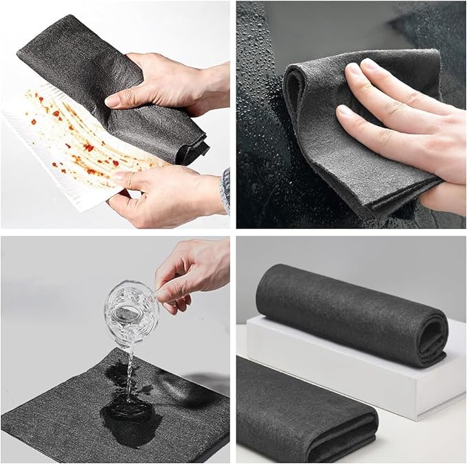 Fliwos Thickened Magic Cleaning Cloth, 2026 Upgrade Reusable Streak Free Cleaning Cloths, Microfiber Cleaning Rags, Multipurpose Lint Free Glass Wiping Towels for Kitchen, Window, Cars (10, 8×12 in)