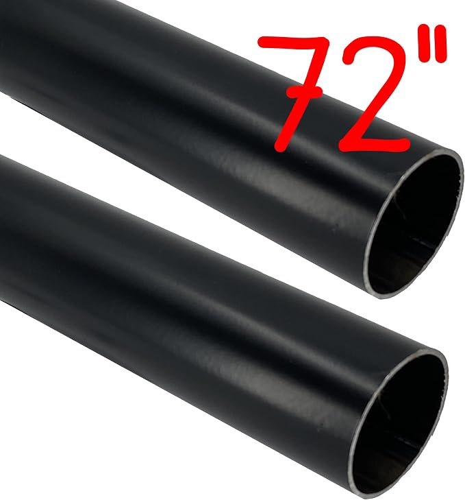 72" HEAVY DUTY Round Closet Rod | 32mm Diameter | Black Clothes Pole | 4 Pack