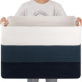 OIAHOMY 108L Super Large Blanket Basket, 25”x16”x16” Rectangle Woven Baskets for Storage, Cotton Rope Basket For Living Room, Toy Storage with Handle - Gradient Blue