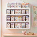 Chunful Vintage Spice Jar Wooden Rack White Scalloped Top Spice Shelf for 24 Jars, Village Style Wall Mounting Kitchen Storage Decorative Hanging Display Rack, Shelf Only(17 x 14.5 Inches)