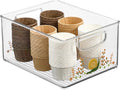 iDesign Bathroom Organizer Bin, Clear/Snail | Decorative Print, Stackable, Plastic Storage Basket, For Makeup & Vanity Organization