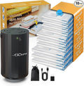 10 Vacuum Bags for Travel with High Pressure (-60KPa, 8.5L/min) Electric Pump - Vacuum Seal Packing Bags for Clothing Travel, Space Saver Suction Storage Bags for Luggage and Carry-On Suitcase