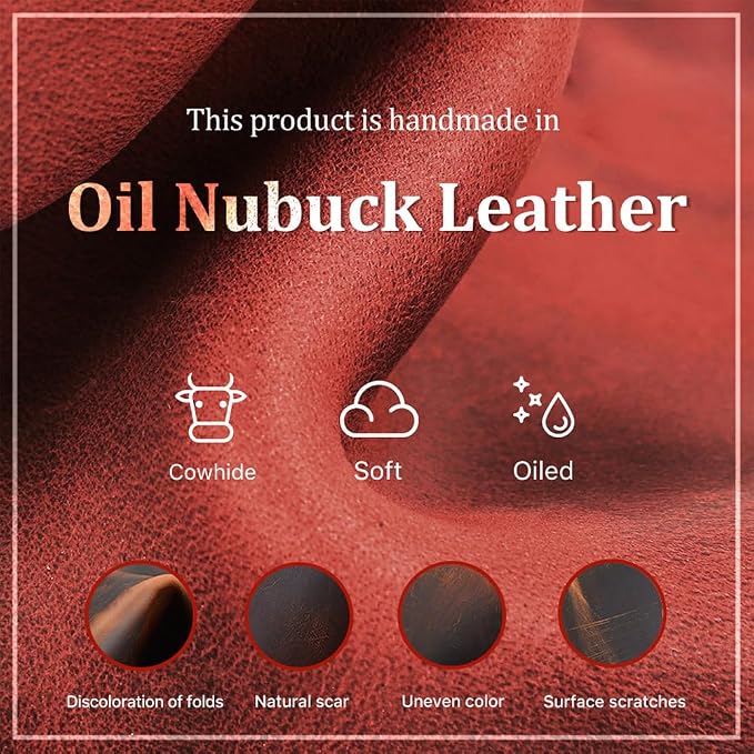 CONTACTS Full Grain Leather Pencil Case for Women Handmade Vintage Zipper Pen Holder Pouch with Card Slot Pens Organizer Pockets Stationery Bag (Red)