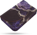Business Card Holder，PU Leather Business Card Case Color Printing Pattern Card Holder Wallet，Pockets Magnetic Credit Card Holders for Men and Women，Purple Marble