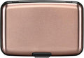 ELFISH RFID Blocking Credit Card Protector Aluminum ID Case Hard Shell Business Card Holders Metal Wallet for Men or Women（Champagne Gold