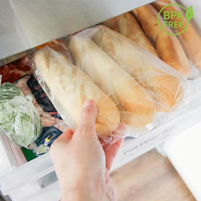 2 Rolls Food Storage Bags, 12" X 16" Plastic Produce Bag, Clear Plastic Bag for Food, Fruit, Vegetable, Refrigerator Storage, Kitchen