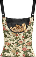 Art Flowers Clothespin Pouch Clothespin Bag with Hanging Hook Waterproof Clothes Pin Hanging Bag Space-Saving Clothespin Storage Organize Clothespin Bag for Clothesline Outdoor