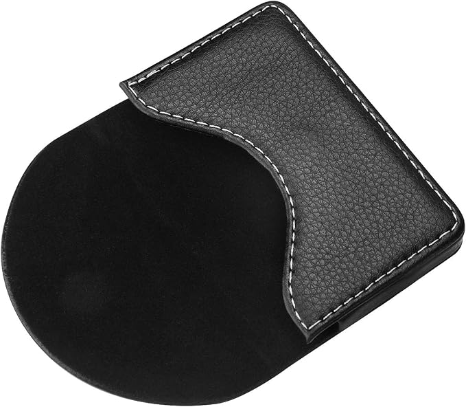 Leather Business Card Holder Walle for Men or Women Pocket Business Card Wallet Name Card Case Holder with Magnetic Shut, Holds 25 Business Cards,Black