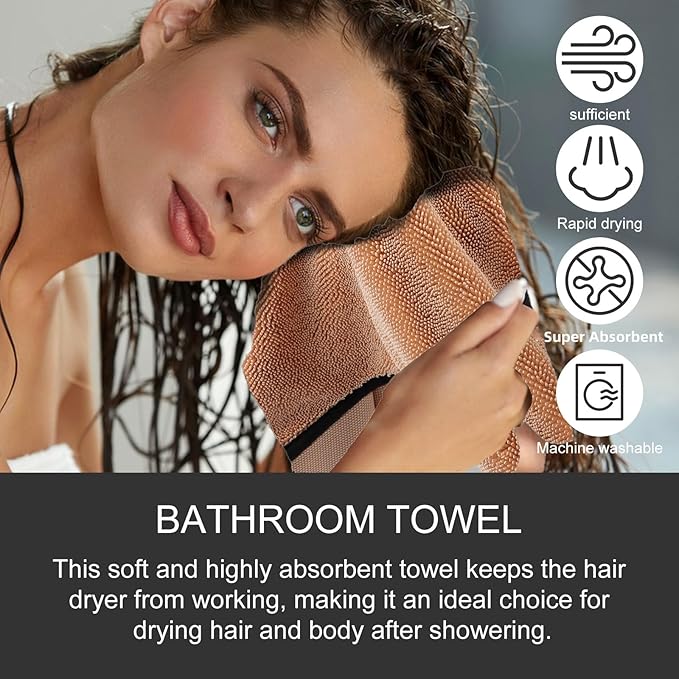 Longzhuo 3 Pack Microfiber Bath Towels, 15.7 x 15.7 Inches Microfiber Cleaning Cloth Towel Super Absorbent Microfiber Bath Towels, Streak Free Glass Window Car Mirror Bathroom, Perfect for Daily Use