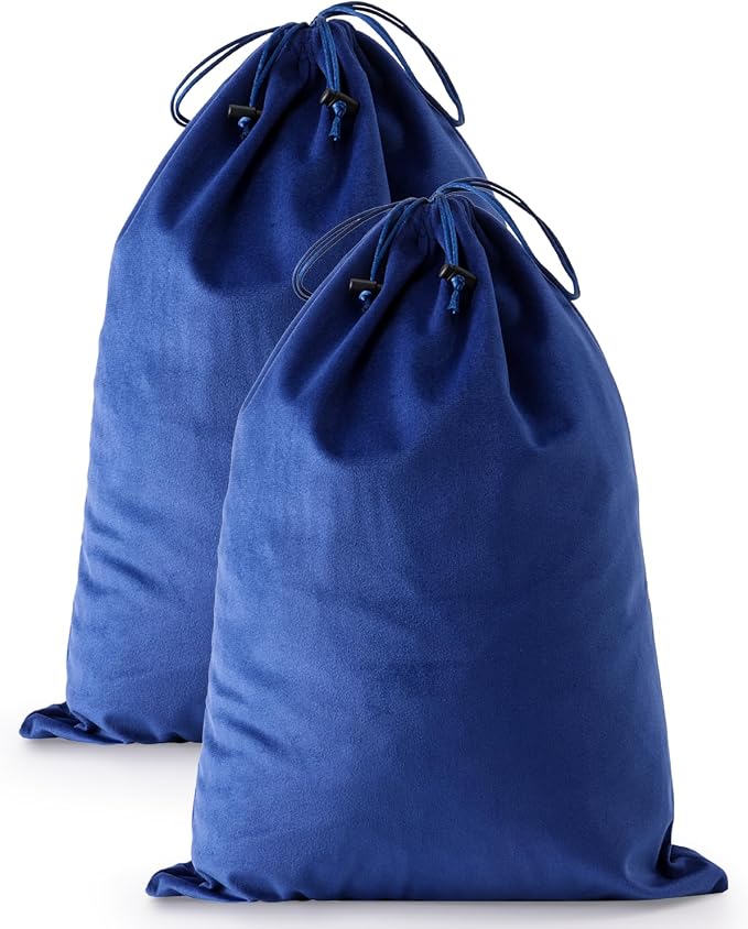 2 Pcs Shoe Bags for Travel, Dust Velvet Bags, Palace Blue, 17.3x12.6 Inch | Washable & Reusable Travel Shoe Bags, Dustproof Shoe Bags with Drawstring Closure, Suitable for Travel, Home Storage