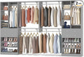 10FT Closet System with 4 Drawers, 120" Closet Organizer System with 6 Hanging Robs & Reversible Hanging Shelving, Closet Systems for Walk-in Closets, Load 2000+LBS, Morandi Grey 2 Pack