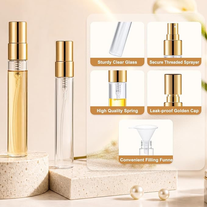 Mini Glass Spray Bottle 20pcs 5ml Clear Spray Bottle Empty, Fine Mist Refillable Mini Perfume Spray Bottle, Perfume Atomizer, Travel Spray Bottle For Hair, Small Empty Sample Containers Portable