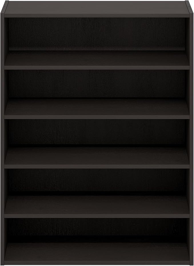 Furinno FANO 5-Tier Shoe Rack, Stackable Shoe Organizer, Dark Oak | 11.4 x 24.2 x 31.5, Shoes Storage, for Closet Entryway, Office, Garage