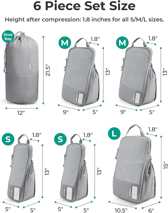 BAGSMART 6 Set /4 Set/2 Set Compression Packing Cubes for Travel, Lightweight Luggage Organizer Bags, Durable Space Saver Bags Travel Essentials