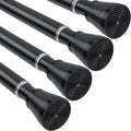 MEXAU 4 Pack Black Tension Rod 28 To 48 Inch Adjustable Spring Tension Curtain Rods No Drilling Short Curtain Rod Extendable Small Spring Tension Rod for Closet Cupboard Bars Refrigerator