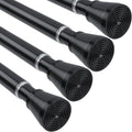 MEXAU 4 Pack Black Shower Curtain Rod 30 To 64 Inch Black Shower Tension Rod 7/8" Adjustable Curtain Rod No Drilling Spring Tension Curtain Rod Shower Rods for Bathroom Windows Doorways Closet