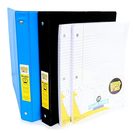 School Supply Boxes | High School Bundle (1 Box) | Back to School Essentials Kit for Students & Teachers | Includes 1" Binders, College-Ruled Notebooks, Highlighters, Markers, & More