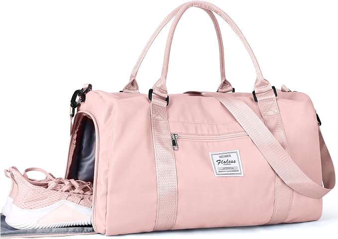 Gym Bag Womens Mens with Shoes Compartment and Wet Pocket Travel Duffel Bags for Women for Plane Sport Gym Tote Bags Swimming Yoga Small Waterproof Weekend Overnight Carry on Bag Hospital Holdalls