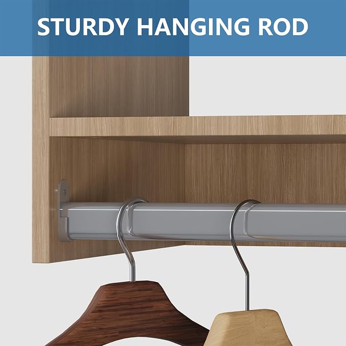 Wooden Modular Closet Organizer, 52" Wide Tower, Hanging, Wall Mounted, Bedroom Wardrobe organisee System
