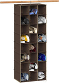 Simple Houseware 24 Section Shelves Hanging Shoes Organizer, Brown | 3 Metal Hooks, 8 Tier, Holds Up to 24 lbs