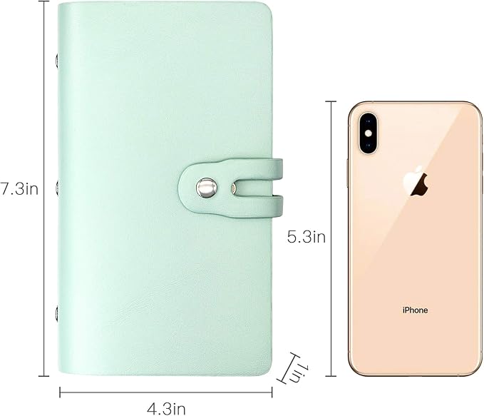 Padike RFID Credit Card Holder Business Card Organizer Business Card Holder, with 96 Card Slots Credit Card Protector for Managing Your Different Cards to Prevent Loss or Damage (Light green)