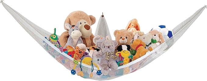Little Chicks Plush Stuffed Animal Net Hammock -Corner Organizer and Toy Holder - Extra Large Hanging Storage for Kids Bedroom (Pack of 2)