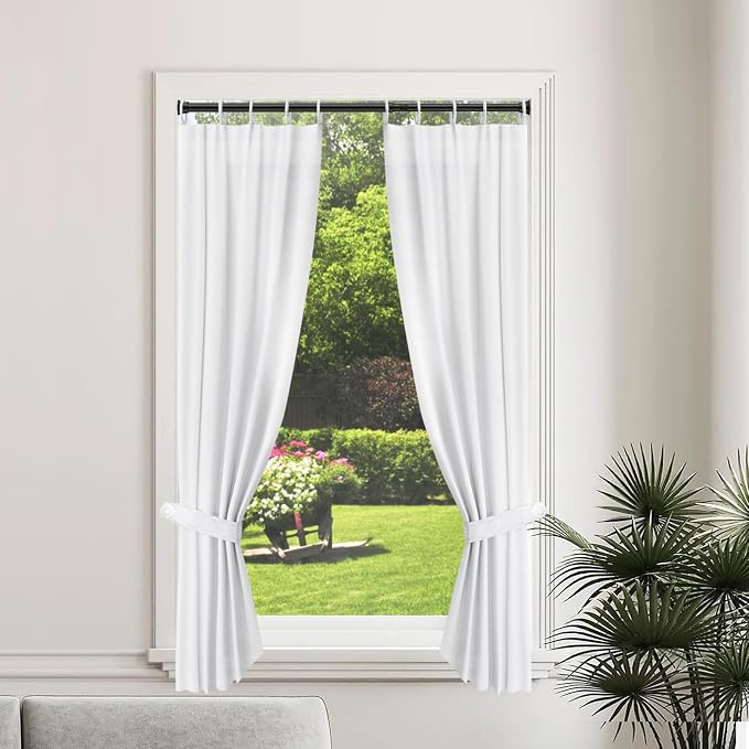 Spring Tension Rods 16-36 Inch, 2Pcs Black Adjustable Tension Curtain Rod, Spring Curtain Rods No Drilling Extendable Short Curtain Rod for Curtains, Closet, Kitchen