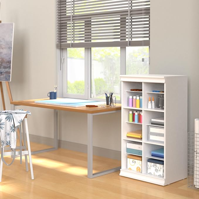 ClosetMaid Modular Storage Shelf Unit with 12 Adjustable Shelves & Dividers, White