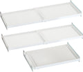 Expandable Closet Shelves, 3 Pack Adjustable Metal Closet Organizers and Perforated Storage Shelves for Wardrobe, Kitchen Pantry, Shoe Rack, (White,11.8" D x 17"-31" W,3PCS)