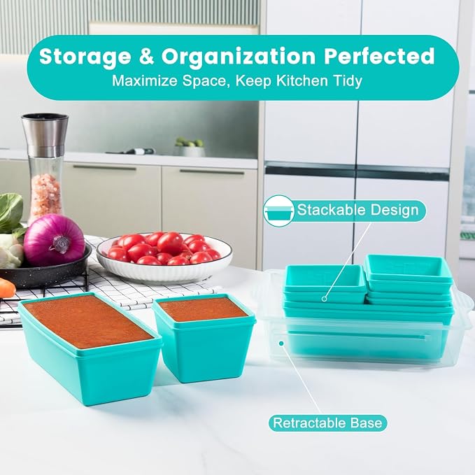 Gemice Silicone Freezer Molds with Lids, 6-Pack 1-Cup & 2-Cup | Oven & Dishwasher Safe, BPA-Free Soup Portion Cubes Trays, Freezer Containers for Food Storage