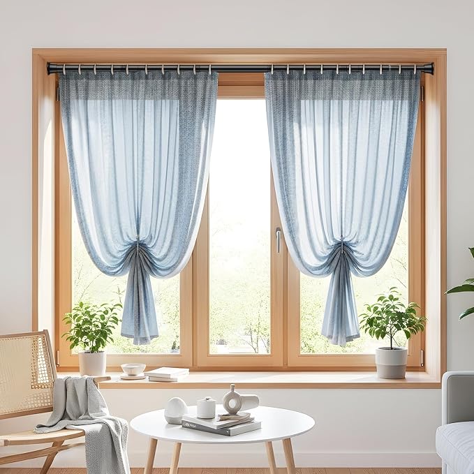 4pack Tension Curtain Rod 30 to 62 Inch, Black Spring Tension Curtain Rod Adjustable Expandable Curtain Rod No Drilling, Spring Loaded Curtain Rods for Windows, Bedroom, Doorway Door, Closet