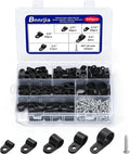 330 Pcs Black Cable Clips Wall, Plastic Wire Cable Clamps with Screws, R Nylon Wire Clips for CordsWire Clamps for Cables, cCable Management Clipss, for Organizing Electric Wires Cords(5 Sizes)