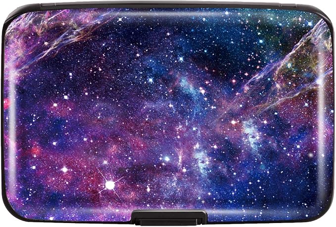Coco Rossi Credit Card Holder RFID Aluminum Small Mini Wallet Women | Metal Wallet, Business Cards Holder, ID Case, Slim Sleeves, Womens Girls Gift, Carry Proof Wallets for Travel, Nebula