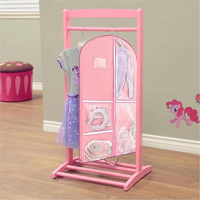 Clear Dance Costume Garment Bag for Dancers,40 inch Garment Bag for Dance Competitions with 5 Clear Zipper Pockets for Dance Costumes,Garment Bags for Hanging Clothes Travel Storage (Pink)