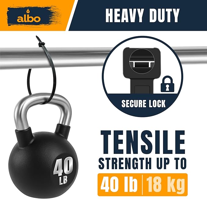 ALBO Zip Ties Black 6 Inch 1000 Pack 40 lb, Long Plastic Cable Ties Thick 0.14 Inch Tie Wraps Heavy Duty UV Resistant Nylon Wire Ties for Indoor and Outdoor