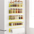 Magnetic Spice Rack For Refrigerator Magnetic Fridge Shelf For Kitchen Spice Organizer Magnetic Shelf For Fridge Space Saving Yellow 4 Pack With Magnetic Paper Towel Holder