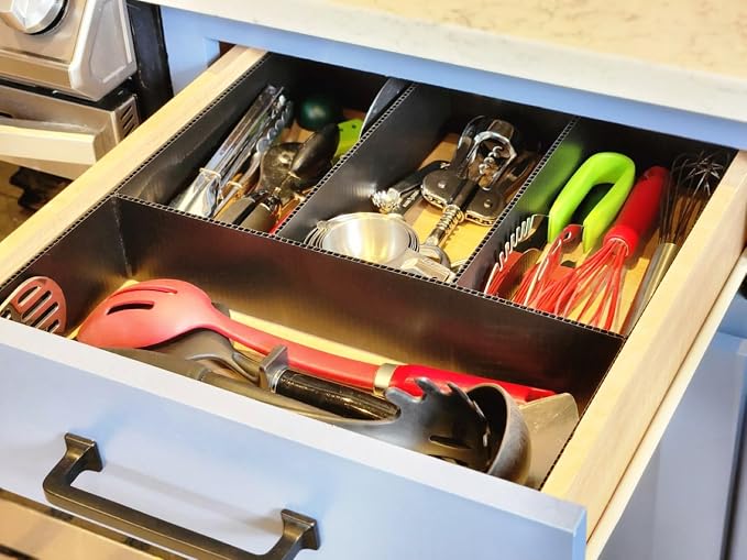 DRAWER DADDY - The world's most customizable drawer organizer. | Custom drawer dividers that fit any drawer. DIY cut to fit design, adjustable organizer for kitchen, bathroom, desk, and more
