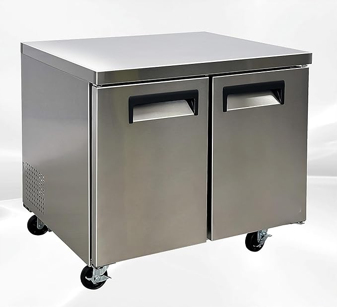 Commercial Undercounter Freezer, ETL Stainless Steel 36" W 8 cu.ft.. -8°F to 0°F 0976