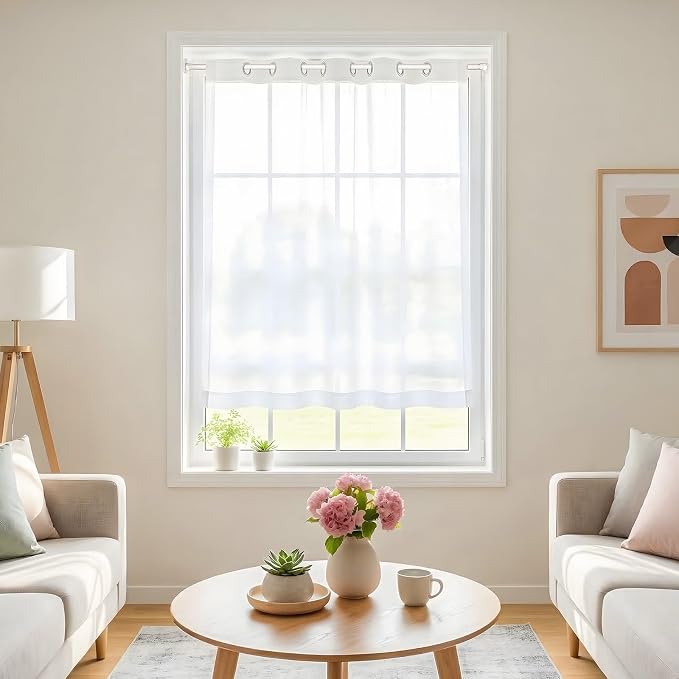 Small Tension Rod 26-39inch 1Pack White Tension Curtain Rod Adjustable Spring Curtain Rods No Drilling Expandable Pressure Curtain Rods for Windows,Closets,Doorway,Kitchen