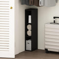 Furinno Reed 3-Tier Closet Organizers and Storage, Closet Organizer, Open Shelf Closet Storage, for Wardrobe, Bedroom, Living Room, 6-Inch Width, Blackwood