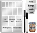 JIEHENG 170Pcs Brightsilver Removable Labels for Jars,for Storage Bins,for Food Containers with 2 Liquid Chalk Marker(Brightsilver)