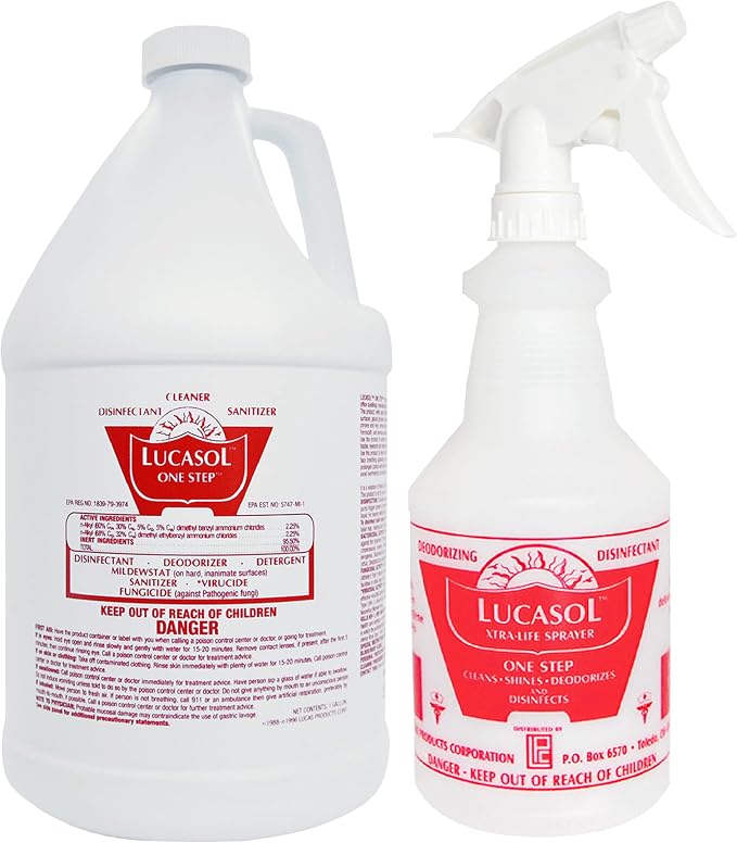 Lucasol One Step Hospital Grade Disinfectant with Spray Bottle