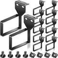 10 Pieces Vertical Cable Management D Ring 2.4 x 4 x 4 Inches Wire Organizer Metal Cable Rack for Patch Cables, Fiber Optic, Power Cords, Black