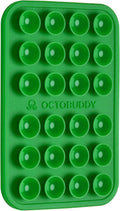 OCTOBUDDY Classic - Silicone Suction Phone Case Adhesive Mount - Hands-Free, Strong Grip Holder for Selfies & Videos - iPhone & Android Compatible - 2.25″ x 3.25″, Spade Green