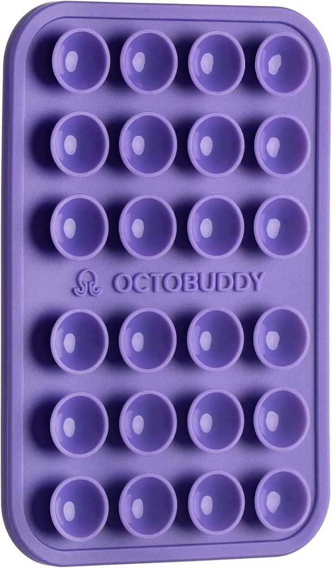OCTOBUDDY Classic - Silicone Suction Phone Case Adhesive Mount - Hands-Free, Strong Grip Holder for Selfies & Videos - iPhone & Android Compatible - 2.25″ x 3.25″, Wisteria